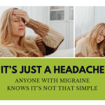 women holding head in pain